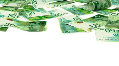 İsrail 50 Shekels Pile Zenginlik Sermayesi, yüksek kalite para birimi finans, eğitim, 3D modelleme, hisse senedi. Kaynaklar ve küresel parasal kimlik ve değer.