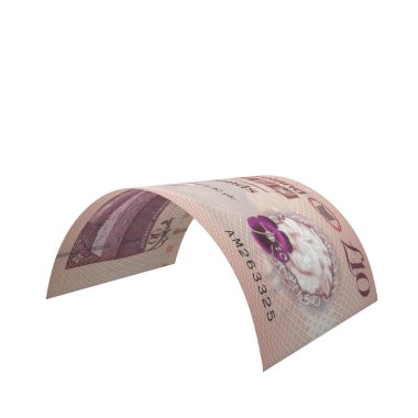 Kuzey İrlanda 10 Pound Düşen Hızlı Para, yüksek kaliteli para birimi finans, eğitim, 3D modelleme, hisse senedi. Kaynaklar ve küresel parasal kimlik ve değer.