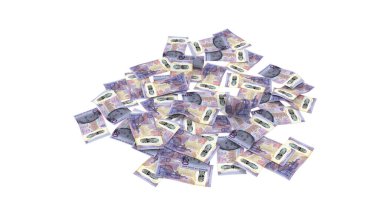 İskoçya 20 Pound Pound Ground Banknote, yüksek kalite para birimi finans, eğitim, 3D modelleme, hisse senedi. Kaynaklar ve küresel parasal kimlik ve değer.