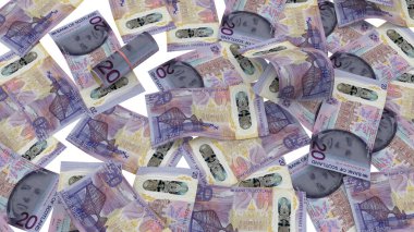 İskoçya 20 Pound Pound Ground Finans, yüksek kalite para birimi finans, eğitim, 3D modelleme, hisse senedi. Kaynaklar ve küresel parasal kimlik ve değer.