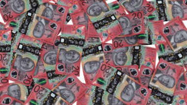 Avustralya 20 Dolarlık Pound Ground Finans, yüksek kalite para birimi finans, eğitim, 3D modelleme, hisse senedi. Kaynaklar ve küresel parasal kimlik ve değer.