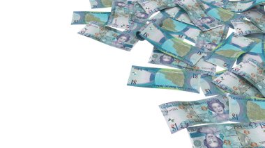 Cayman Adaları İngiliz 1 Dolarlık Yığın Yatırım Notları, yüksek kalite para birimi finans, eğitim, 3D modelleme, hisse senedi. Kaynaklar ve küresel parasal kimlik ve değer.