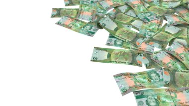 Cayman Adaları İngiliz 5 Dolarlık Yığın Yatırım Notları, yüksek kaliteli para birimi banknotu finans, eğitim, 3D modelleme, hisse senedi. Kaynaklar ve küresel parasal kimlik ve değer.