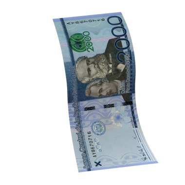 Dominik 2000 Pesos Düşen Yatırım Notları, yüksek kalite para birimi finans, eğitim, 3D modelleme, hisse senedi. Kaynaklar ve küresel parasal kimlik ve değer.