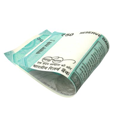 Hindistan 50 Rupi Düşen Küresel Ekonomi, yüksek kaliteli para birimi finans, eğitim, 3D modelleme, hisse senedi. Kaynaklar ve küresel parasal kimlik ve değer.