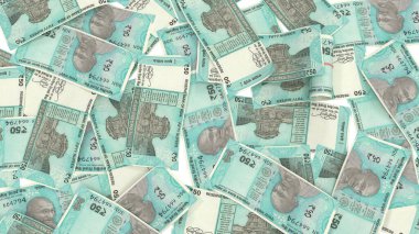 Hindistan 50 Rupee Pound Ground Finans, yüksek kalite para birimi finans, eğitim, 3D modelleme, hisse senedi. Kaynaklar ve küresel parasal kimlik ve değer.