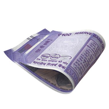 Hindistan 100 Rupi Düşen Küresel Ekonomi, yüksek kaliteli para birimi finans, eğitim, 3D modelleme, hisse senedi. Kaynaklar ve küresel parasal kimlik ve değer.