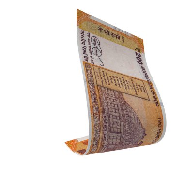 Hindistan 200 Rupi Düşen Hızlı Para, yüksek kaliteli para birimi finans, eğitim, 3D modelleme, hisse senedi. Kaynaklar ve küresel parasal kimlik ve değer.