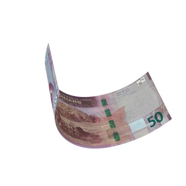 Ürdün 50 Dinar Düşen Parasal Değer, yüksek kaliteli para birimi banknotu finans, eğitim, 3D modelleme, hisse senedi. Kaynaklar ve küresel parasal kimlik ve değer.