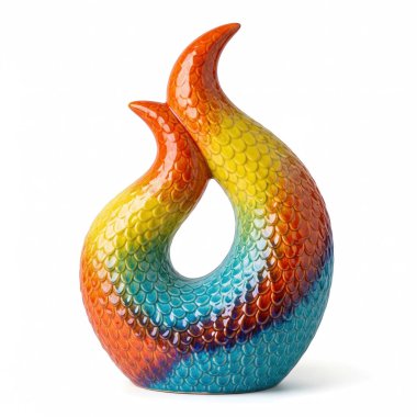 Seramik Soyut Gökkuşağı Heykel Ölçeklendirmesi, grafik kaynaklar, sanat eserleri, 3D modelleme ve hisse senedi resimleme için yüksek kaliteli nesneler.