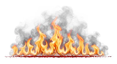 Yoğun Ateş Dumanı Kırmızı Közler izole, grafik kaynakları, sanat eserleri, 3D modelleme ve stok illüstrasyon için yüksek kaliteli nesneler.