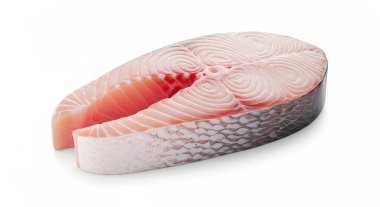 Çiğ somon bifteği İzole edilmiş, grafik kaynakları, sanat eserleri, 3D modelleme ve hisse senedi illüstrasyonu için yüksek kaliteli nesneler.