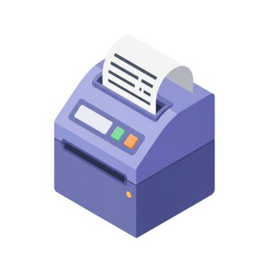 Makbuz Yazıcı Termal Makinesi, grafik kaynakları, sanat eserleri, 3D modelleme ve hisse senedi illüstrasyonu için yüksek kaliteli nesneler.