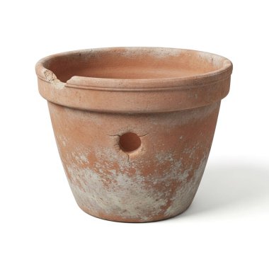 Terracotta Çiçek Saksısı Eski Çipli, Grafik kaynakları, sanat eserleri, 3D modelleme ve hisse senedi illüstrasyonları için yüksek kaliteli nesneler.
