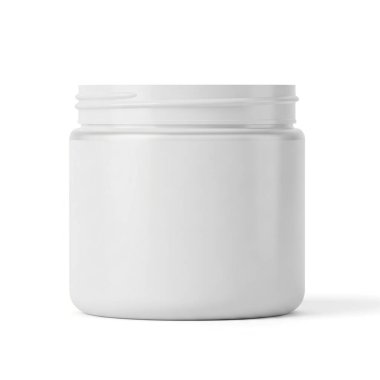 Beyaz Plastik Kavanoz Açık, grafik kaynakları, sanat eserleri, 3D modelleme ve hisse senedi illüstrasyonu için yüksek kaliteli nesneler.