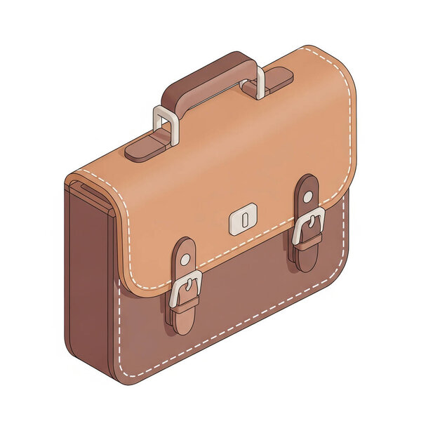 Leather Briefcase Business Professional Accessory, High quality objects for graphic resources, artwork, 3D modeling, and stock illustration.