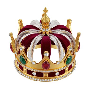 Crown Gold Mücevher Kadife, Grafik kaynakları, sanat eserleri, 3D modelleme ve hisse senedi illüstrasyonu için yüksek kalite izole nesneler.