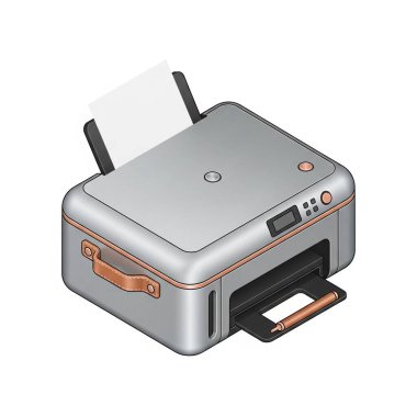 yazıcı bürosu cihaz teknolojisi kağıdı, grafik kaynakları, sanat eserleri, 3D modelleme ve stok illüstrasyonu için yüksek kalite izole nesneler.