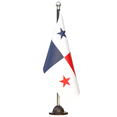 Panama Kumaş Ülke Bayrak Standı, Ulusal kimlik, kültür, gurur ve küresel tanınmayı temsil eden yüksek kaliteli 3D canlandırma.