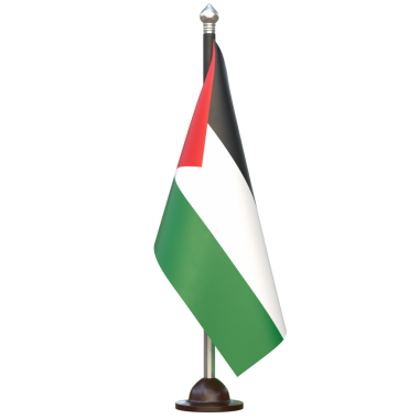 Filistin Kumaşı Ülke Bayrak Standı, Ulusal kimlik, kültür, gurur ve küresel tanınmayı temsil eden yüksek kaliteli 3D canlandırma.