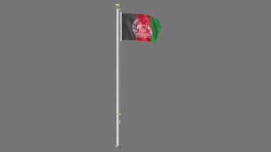 Afganistan Animasyon bayrağı, yüksek çözünürlüklü 3D görüntü döngüsü dijital olarak tasarlanmış bir nesne veya simgenin bayrağı, temiz beyaz veya koyu renkli bir arkaplanda sunulmaktadır.