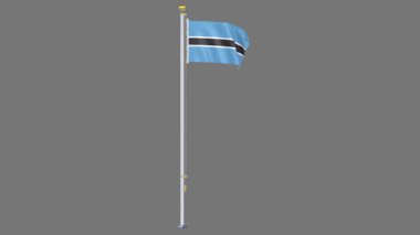 Botswana Animasyon bayrağı, yüksek çözünürlüklü 3D görüntü döngüsü dijital olarak tasarlanmış bir nesne veya simgenin bayrağı, temiz beyaz veya katı renkli bir arkaplanda sunulmuştur.