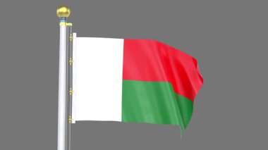 Madagaskar Animasyon Bayrağı Kapanışı, Yüksek Kaliteli Gerçekçi 3D Video Görüntüleme Ulusal kimlik, kültür, gurur ve küresel tanıma sunar.