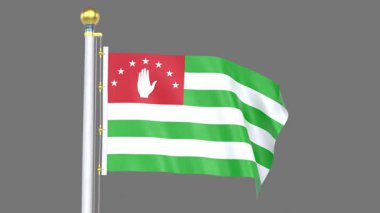 Abhazya Cumhuriyeti Animasyon Bayrağı Kapanışı, Yüksek Kaliteli Gerçekçi 3D Video Görüntüleme Ulusal kimlik, kültür, gurur ve küresel tanınma sunar.