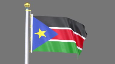 Güney Sudan Animasyon Bayrağı Kapanışı, Yüksek Kaliteli Gerçekçi 3D Video Görüntüleme Ulusal Kimliği, Kültür, Gurur ve Küresel Tanım.
