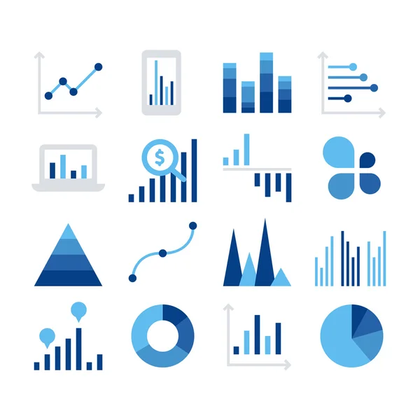 ビジネス データ市場の要素 — ストックベクタ