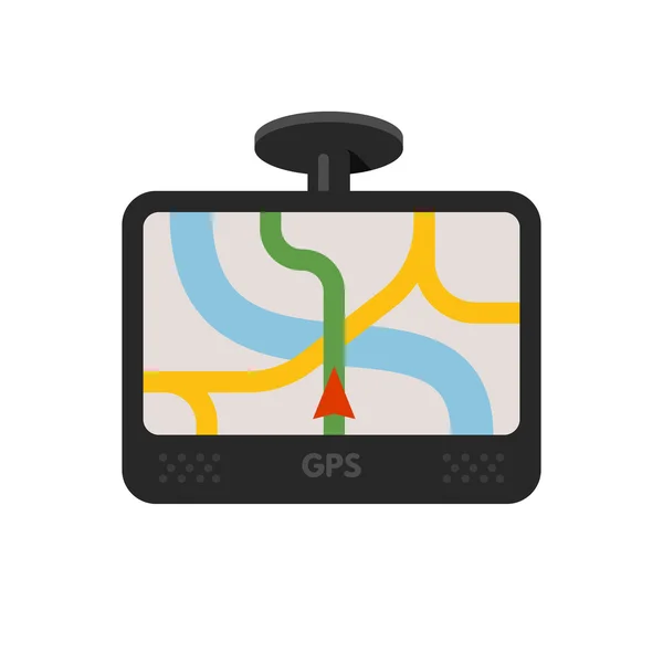 Auto navigator apparaat. GPS navigatie — Stockvector