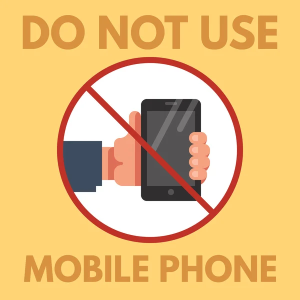 Ne használjon bejelentkezési mobiltelefon — Stock Vector