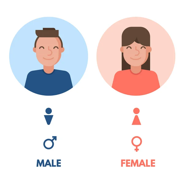 Set of male and female vector icons — Stock Vector