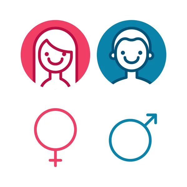 Vektör erkek ve dişi Icon set