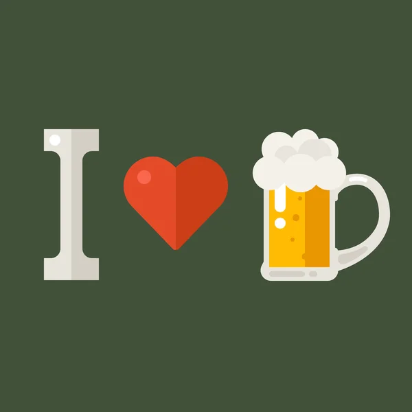 Kocham piwo — Wektor stockowy