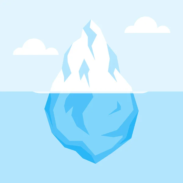 Iceberg en el agua — Vector de stock