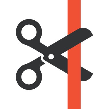 siyah makas kesim kırmızı kurdele