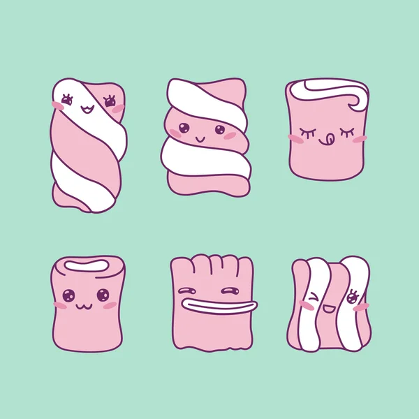 Cute marshmallow character — Stock Vector
