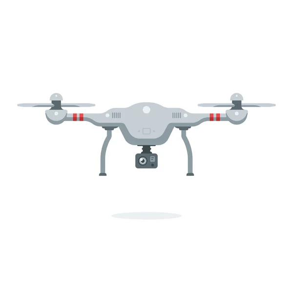 Çizgi film quadcopter. Fotoğraf veya video kaydını alarak bir kamera ile uzaktan casus uçak