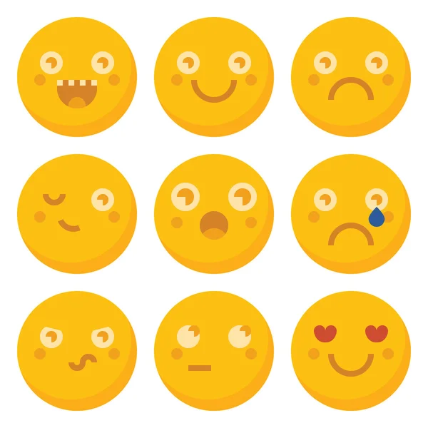 Conjunto de emoticonos básicos — Vector de stock