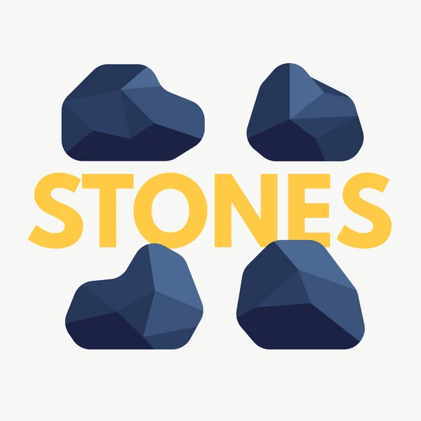 Πέτρες πολυγωνικό κινουμένων σχεδίων — Διανυσματικό Αρχείο