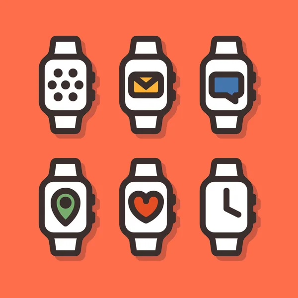 Smartwatch simgeler. Akıllı saatler vektör çizim