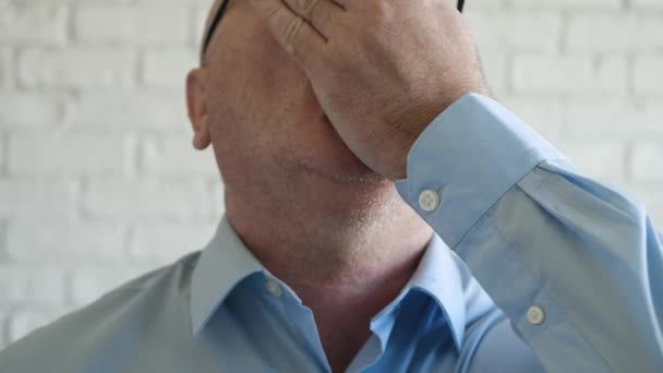 Elderly Person Feeling Sick, Takes Medicines with Water. Man Taking Medical Pills. — Stockvideo