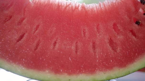 Delicious Slice Watermelon Sweet Fresh Healthy Fruit — Stock Video