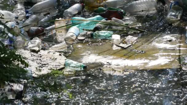 Çevre Kirliliği Ekolojik Felaket Doğal Kirliliği Plastik Atık Çöp Kirli — Stok video