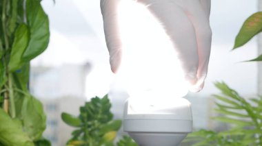 Odadaki ışığı açmak, Soketi vidalamak Ekonomik bir ampul.