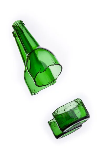 Una botella en rodajas sobre un fondo blanco —  Fotos de Stock