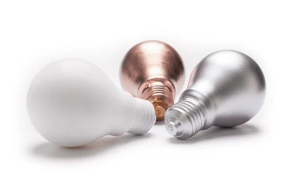 Beyaz zemin üzerine boyalı Işık Ampüller