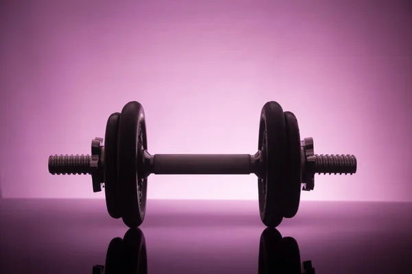 parlak bir yüzey üzerinde halter