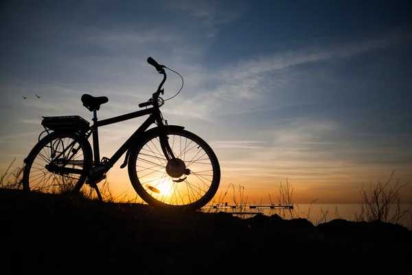 Силует велосипеда — стокове фото